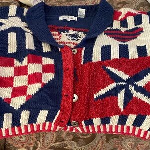 Westbound Red and Blue Patterned Cardigan